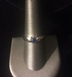 Sterling Silver Channel Bezel Blue Spinel CZ Ring