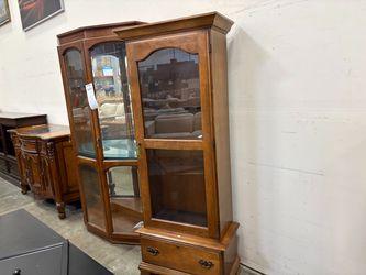 Vintage Wooden Gun Cabinet with Key