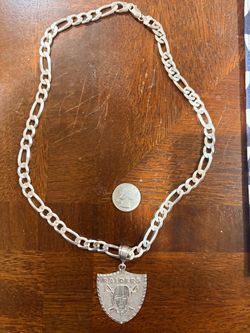 925 italy silver chain and pendant 24 inch long 83 grms total
