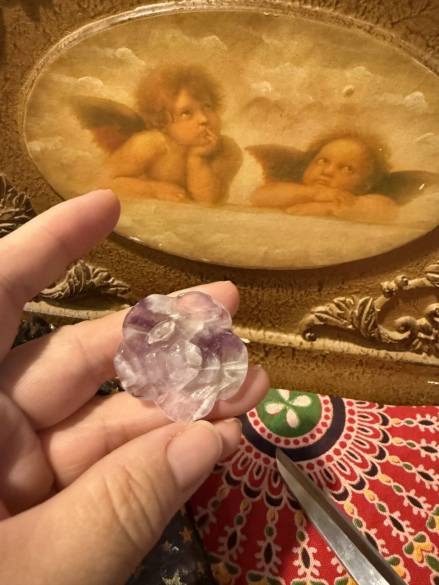 Small Carved Dream Amethyst rose