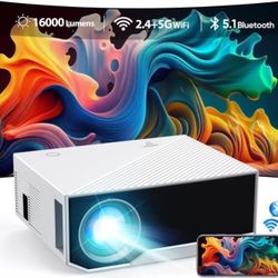 Projector with WIFI and Bluetooth, 1080P Native Full HD Video Projector, 16000 Lumens Movie Projector