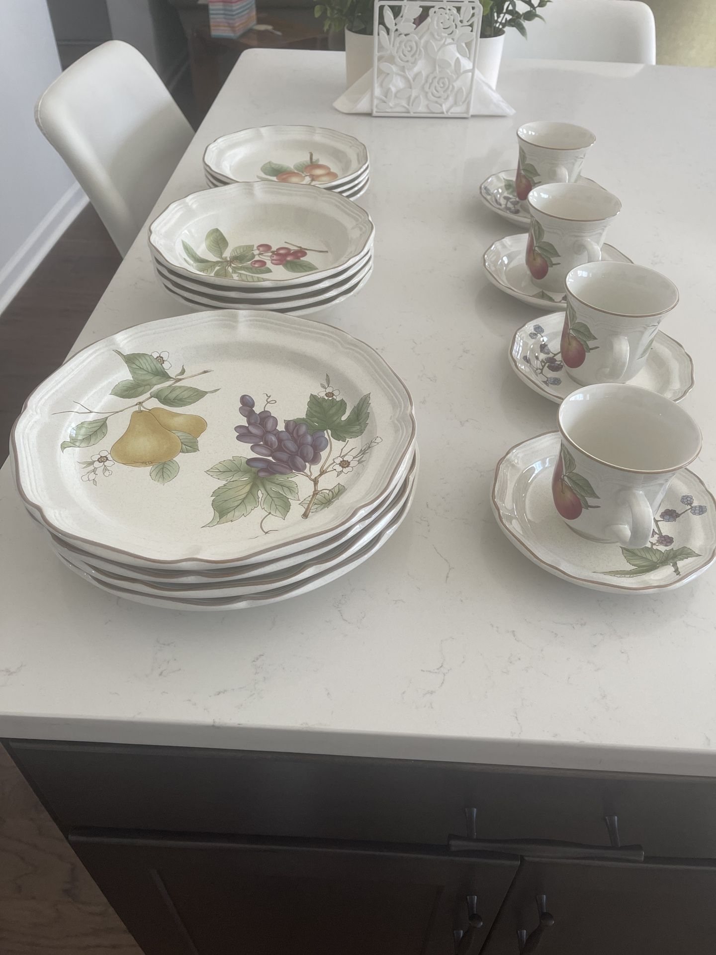 Mikasa Garden Club EC470 “Bon Appetit” Vintage Dinnerware Set – Japan – 16 Pieces
