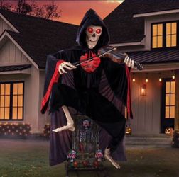 Animated Grim Reaper Skeleton Halloween Decoration - Brand New in Box