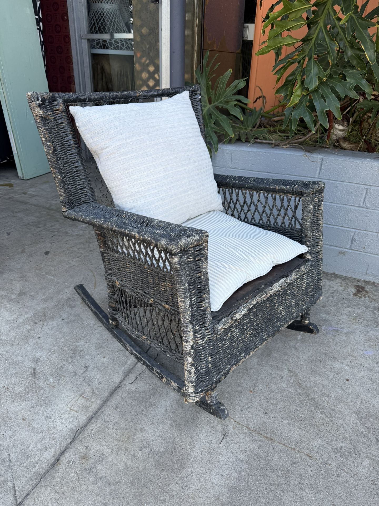 Antique Farmhouse Style Rocking Chair, Perfect For The Backyard