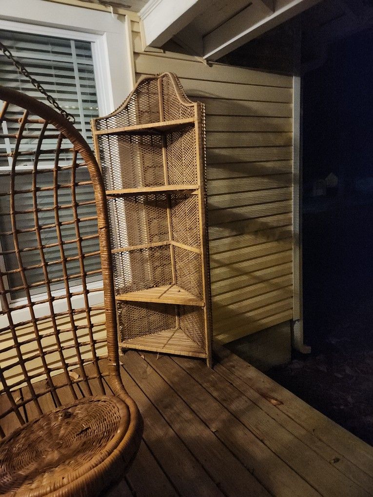 Wicker Corner Shelf