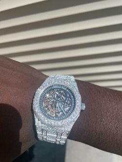 AP Royal Oak Skeleton Moissanite Iced out Watch