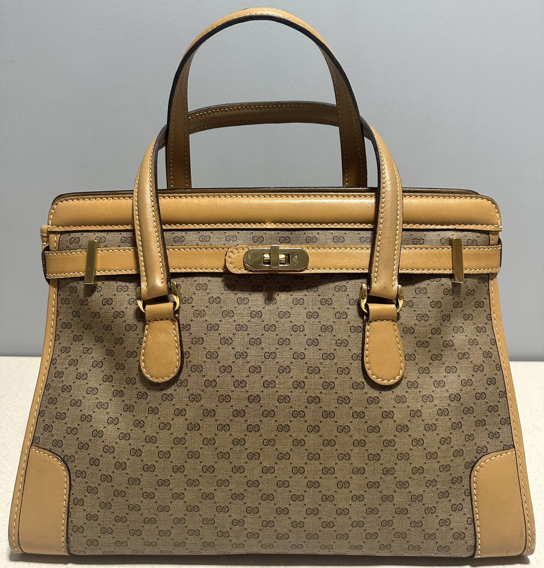 Gucci Vintage Tote Micro GG Monogram Handbag