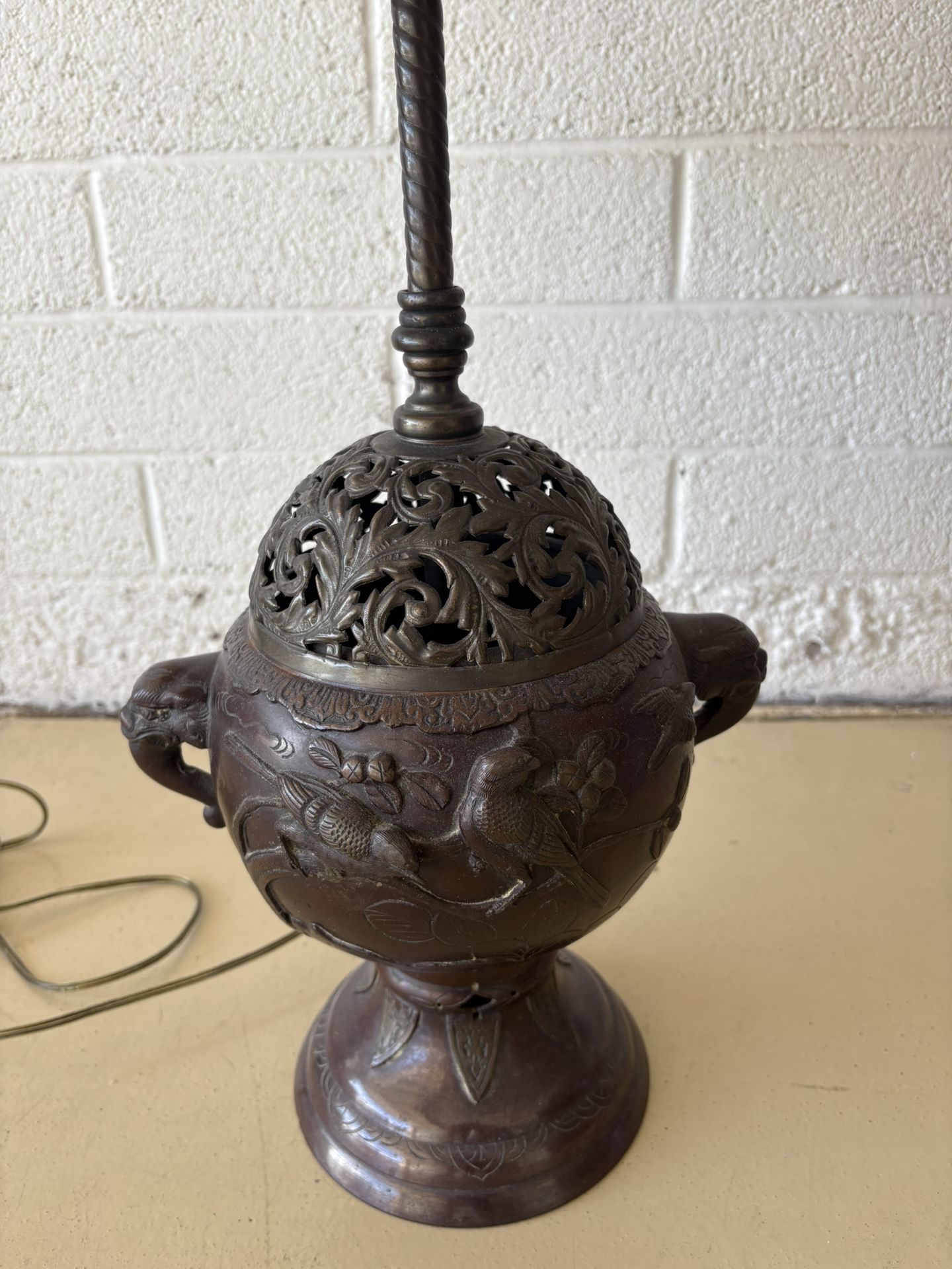 Antique bronze table lamp