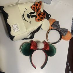 Minnie Glow In The Dark Loungefly. Minnie Christmas And Halloween Ears!