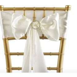 50 satin ivory chair sashes new