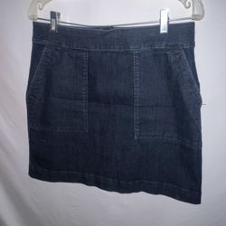 Ladies Womens size 10 The Loft dark denim cute mini skirt