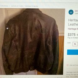 Heritage Mint LTD Collectibles Men’s brown 100% Leather Bomber Jacket