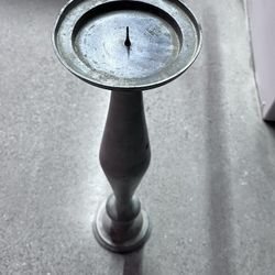 19.5” Tall Vintage Hand Made Candle Holder Thick