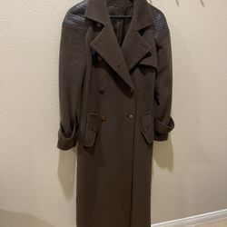 Moving Sale- Long Double-Breasted Angora Wool Coat – Size 40
