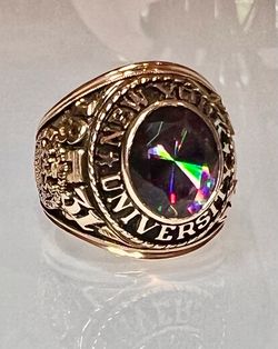 ✨ Substantial 14KT Y/G 1971 New York University College Ring •22.7g - Size 9•