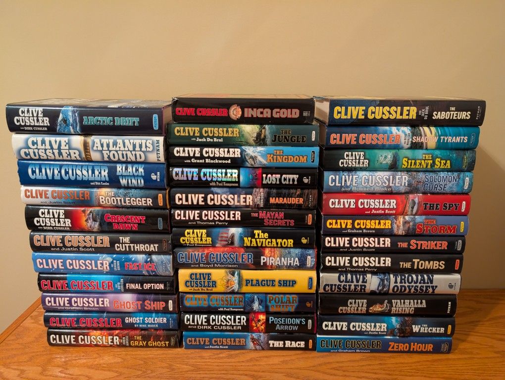 Clive Cussler Book Lot Collection - 35 Hard Copy Books