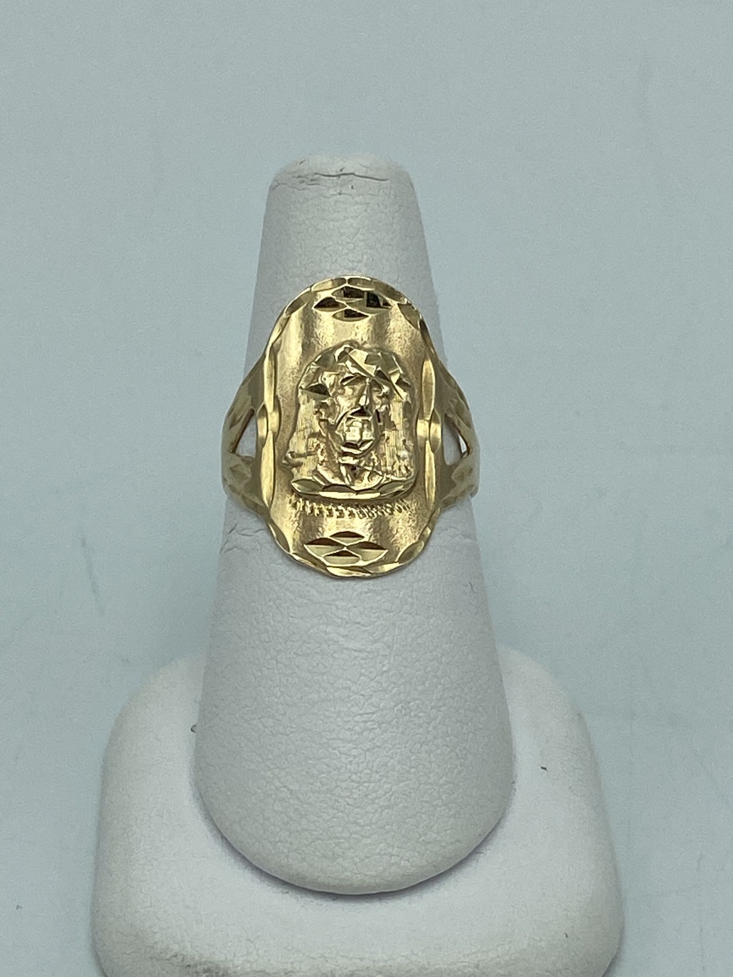 14kt Yellow Gold Jesus Ring
