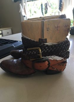 Custom made watershed festival boho ankle boots 9