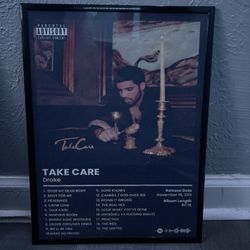 Drake album poster in frame 