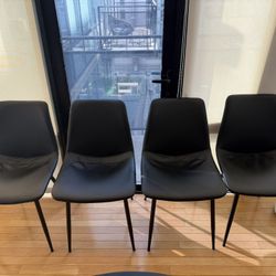 Black Faux Leather Dining Room Chairs