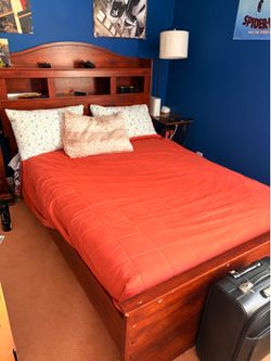 Twin storage bed with night stand