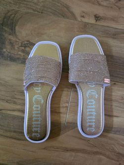 Juicy Couture Rhinestone Slide Sandals