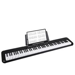 Digital Piano 88 Key Full Size Semi Weighted Electronic Keyboard Piano with Music Stand,Power Supply,Bluetooth,MIDI,for Beginner Professional at Home/