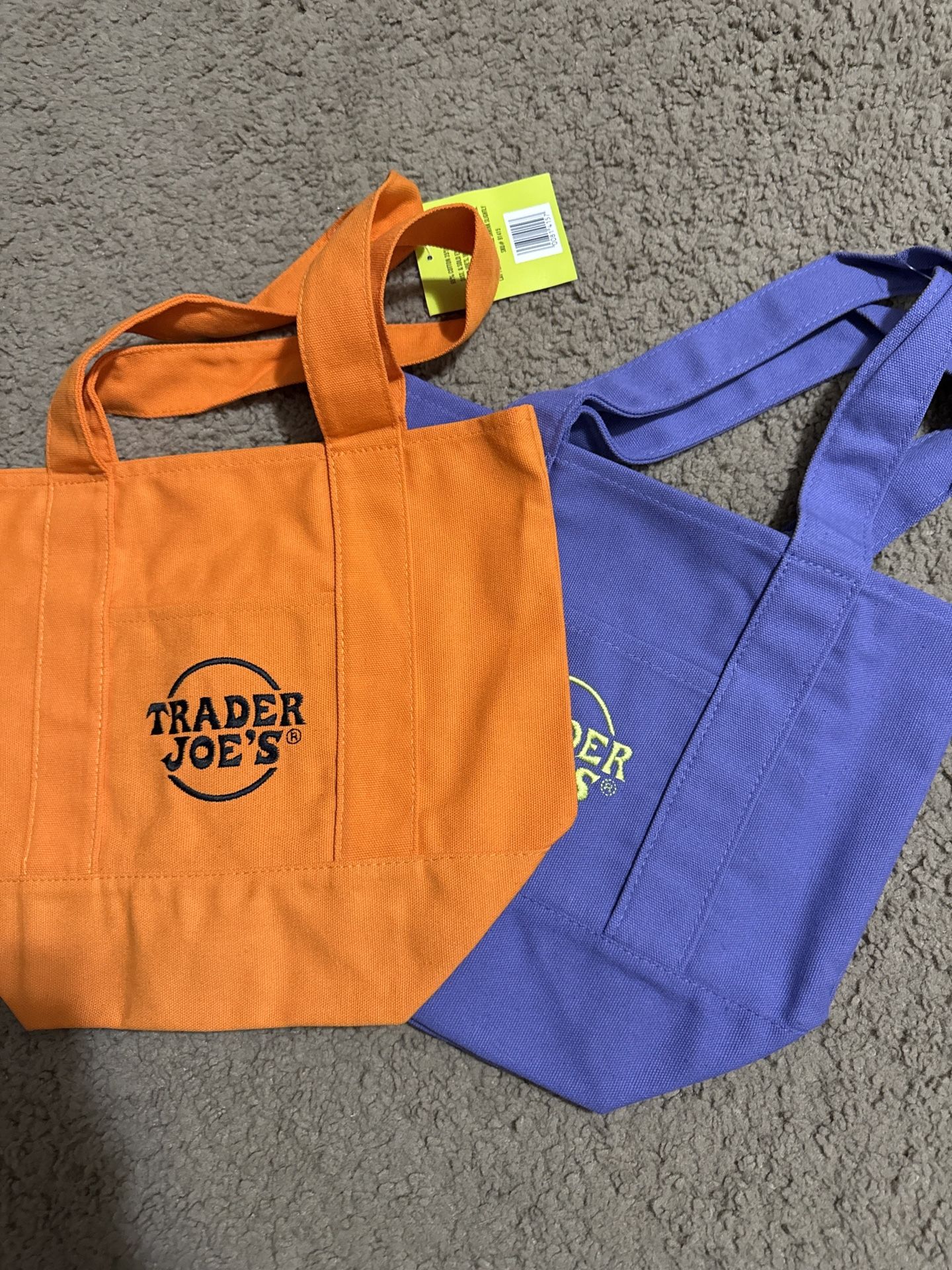 Trader Joe’s Halloween Mini Totes (Orange + Purple) – Brand New