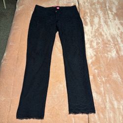 LILLY PULITZER Womens Kelly Lace Skinny Ankle Pant Onyx Paradise Found Lace SZ 0