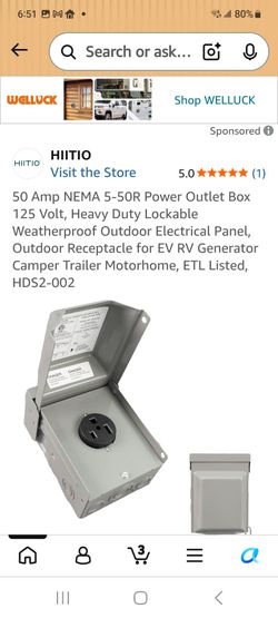 50 amp power  Outlet