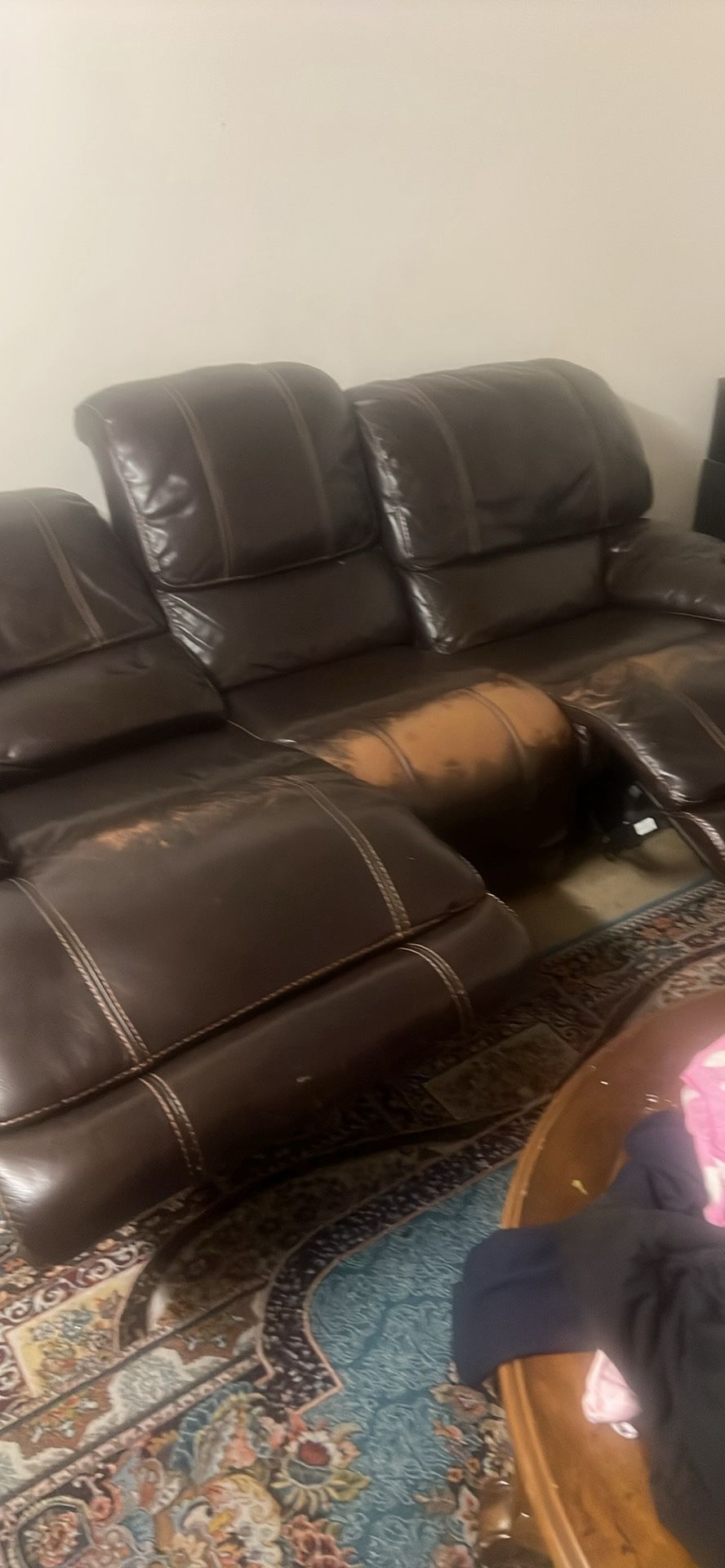 Leather Reclyning Sofas(two)