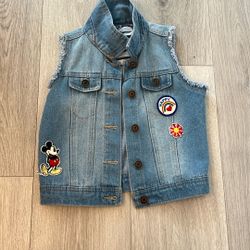 Junk food Mickey patched Jean vest