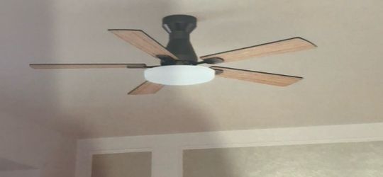 PASSKY 52” black flush mount ceiling fan W light/remote