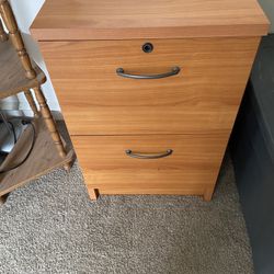 Wooden Two Drawer Filing Cabinet