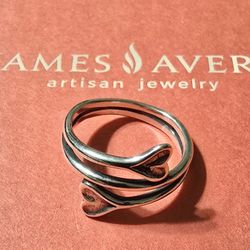 Rare Retired James Avery Hearts Embrace Ring