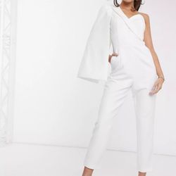 Lavish Alice One-Shoulder Cape Jumpsuit. NEW WITH TAGS