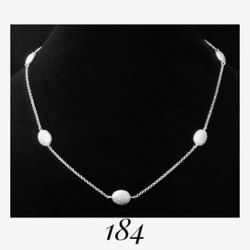 16-18" adj. CHARLES GARNIER, Peru, Solid Sterling Silver 5 Station Necklace w Lobster Claw Clasp