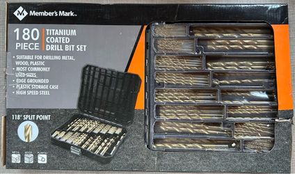 Brand new 180 piece titanium drill bit set. Read description