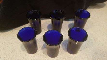 Vintage Coltbolt Blue Shot Glasses (6)