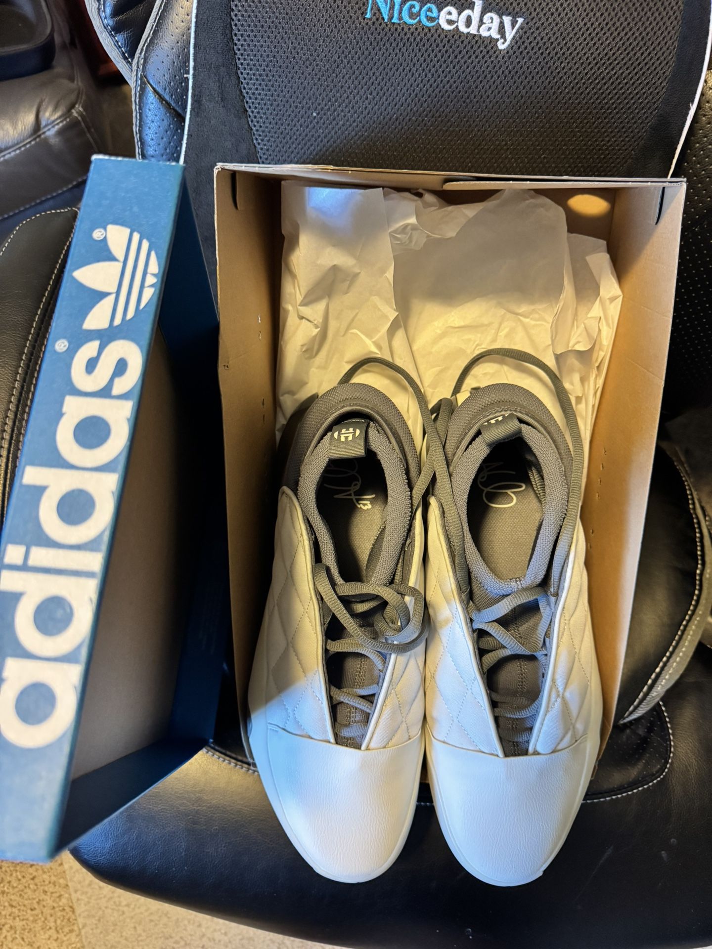 Shoes, Adidas Harden Men’s Size 12 Gray/White NEW no/box