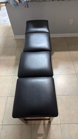 Black Faux Leather Ottoman Set of 3
