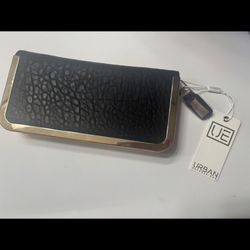 UB Urban Expression Vegan Leather Black/Gold Clutch/Wallet Trenton Wallet NEW