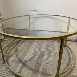ROUN Glass Top Coffee Table