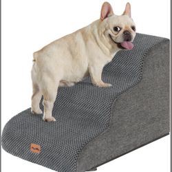 Dog Stairs Ramp For Small Dogs, 3-Step Dog Steps For Bed Couch Sofa And Chair