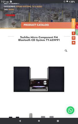 Toshiba Bluetooth Stereo With Remote