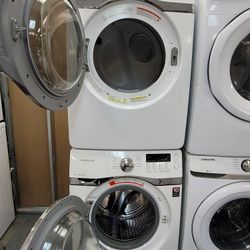 Samsung Front Load Washer And Stackable Gas Dryer Set 