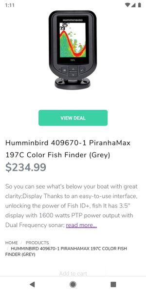 Hummingbird Fish Finder 197c