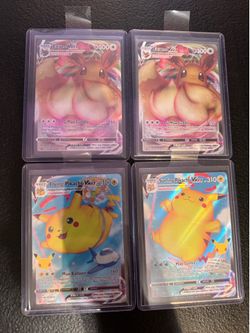 $20 Pokemon Cards — Flying Pikachu, Surfing Pikachu, Eevee