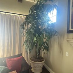 10’ Faux Palm Tree with stone Planter