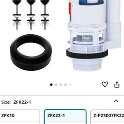 Dual Flush Valve, Push Button, Converter Kit, Replacement, Water-Saving, UPC & CUPC Listed Toilet Repair Kit, with gasket and bolts kits, For Use with